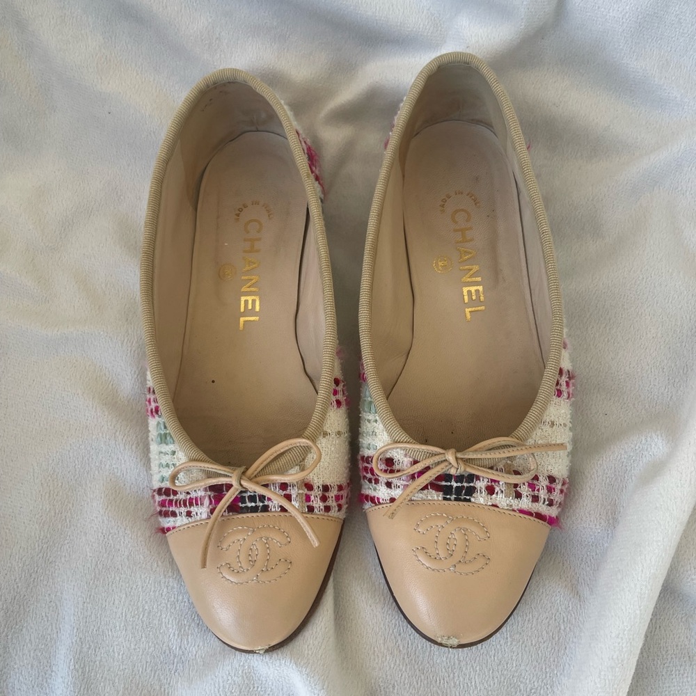 Chanel Tweed Ballerina Flats